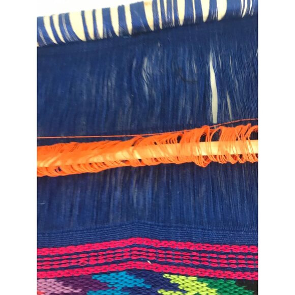 Vtg 1971 Hand Woven Guatemala Textile Art Hung On Sugar Cane 3 Women Multi Color - Picture 4 of 10